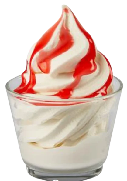 Ice Cream with Strawberry Syrup